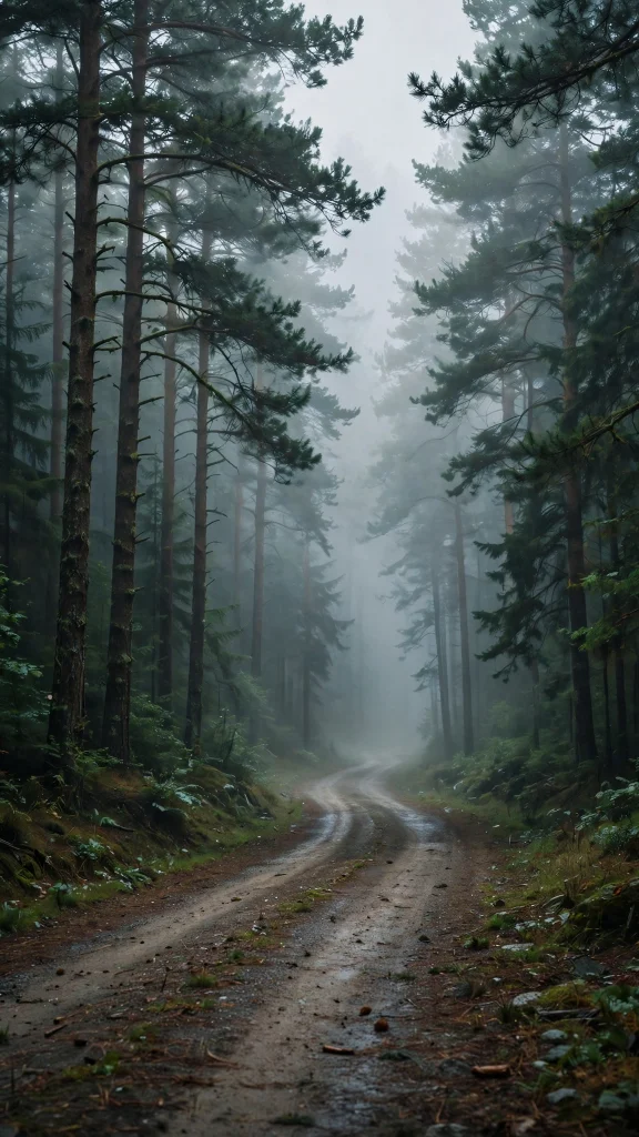 17 Wallpaper Backgrounds Laptop 1080p HD for Your Screen 2 Forest road disappearing into mist