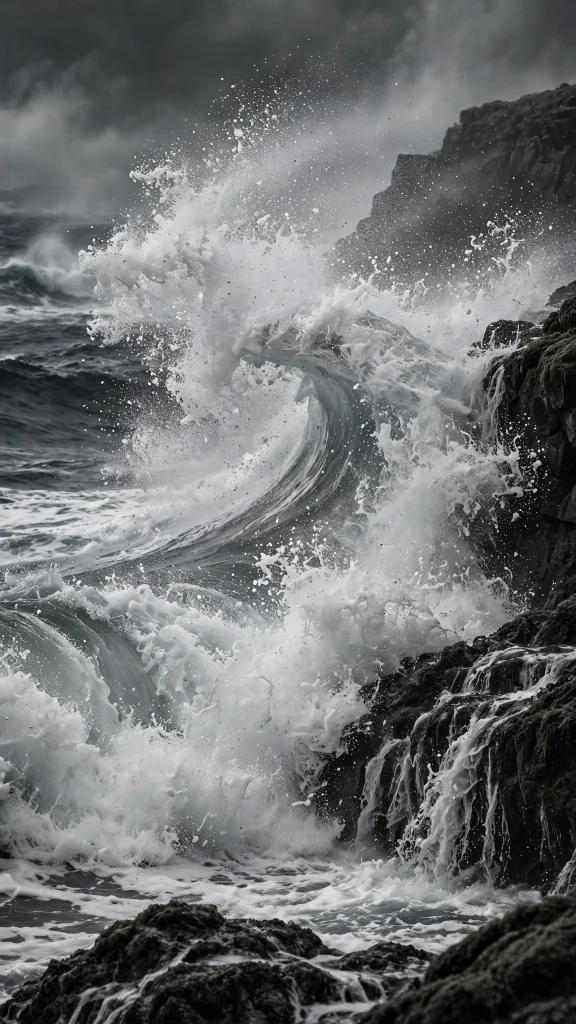 17 Stunning Wallpapers Black and White (Free HD) 5 Black and white ocean waves crashing