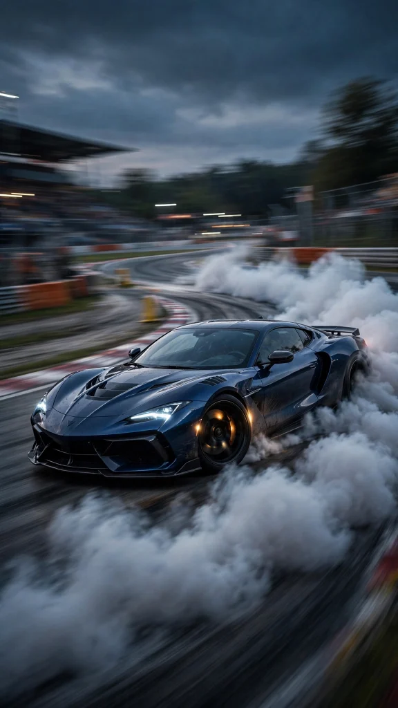Wallpaper iPhone Car: 17 Stunning Auto Designs 2 Sports car drifting with motion blur and smoke