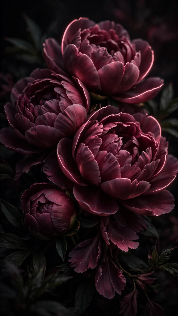 17 Stunning wallpaper pink dark for Your Phone 5 moody dark pink peonies in deep shadow with pink rim light