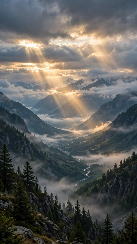 Bible Verse Wallpaper: 17 Peaceful Designs 3 mountain valley god rays bible verse wallpaper