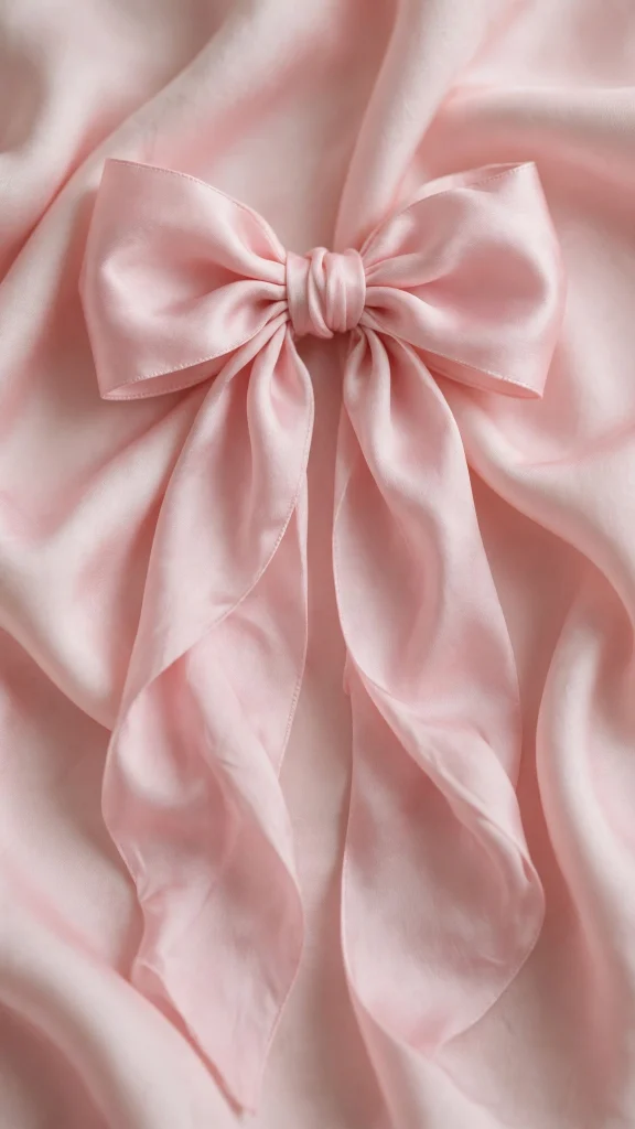 Bow Wallpaper: 17 Elegant Ribbon Designs 5 peach bow silk ribbon gentle light bow wallpaper
