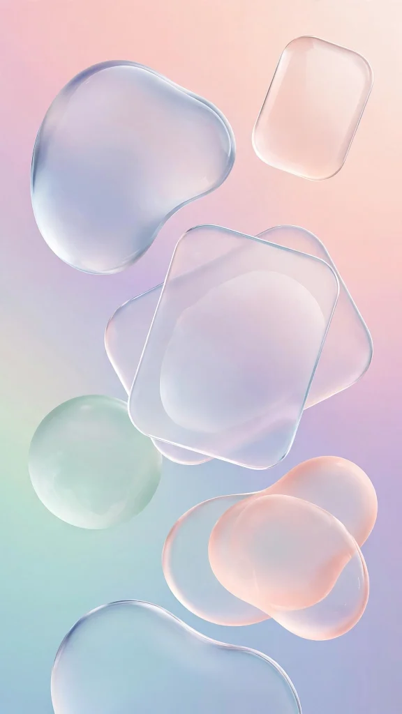 glassmorphism abstract shapes on gradient wallpaper iphone ios 26