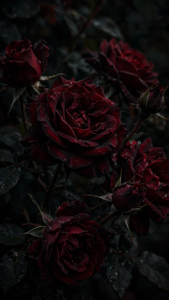 Dark red roses in shadow wallpaper iphone dark