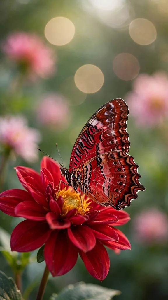 17 Bold wallpaper iphone red Ideas 2 Red butterfly resting on a flower, wallpaper iphone red