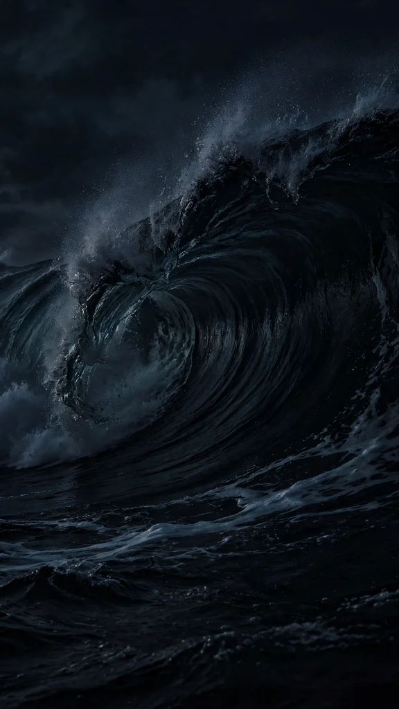 Black ocean wave dark wallpaper background