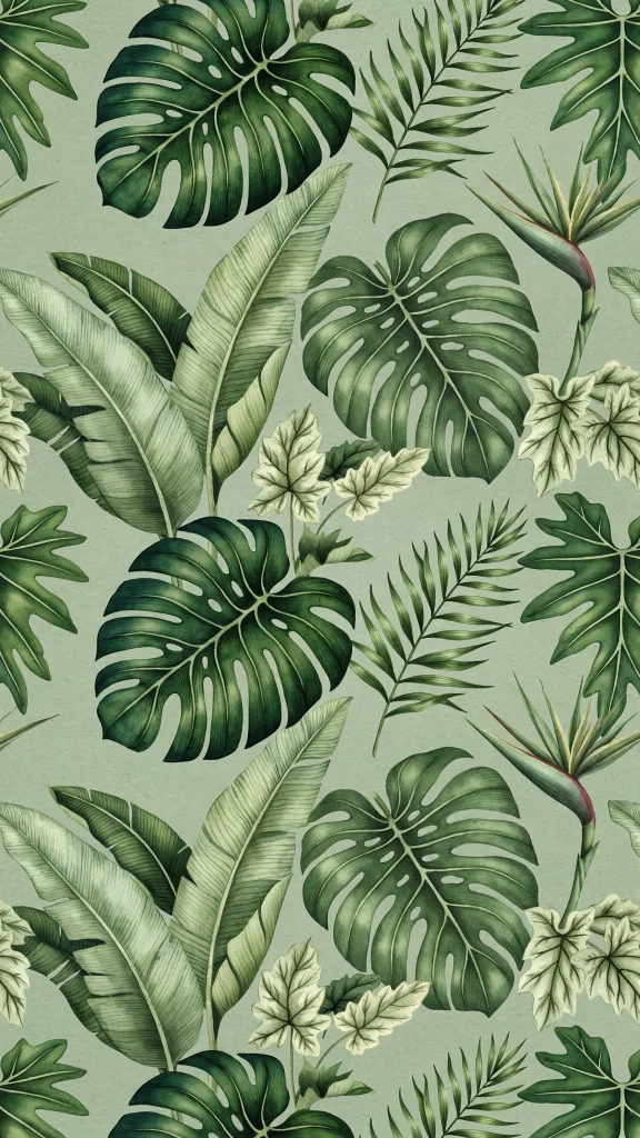 17 Fresh wallpaper iphone green Ideas You'll Love 5 Monstera and tropical leaf pattern in green tones