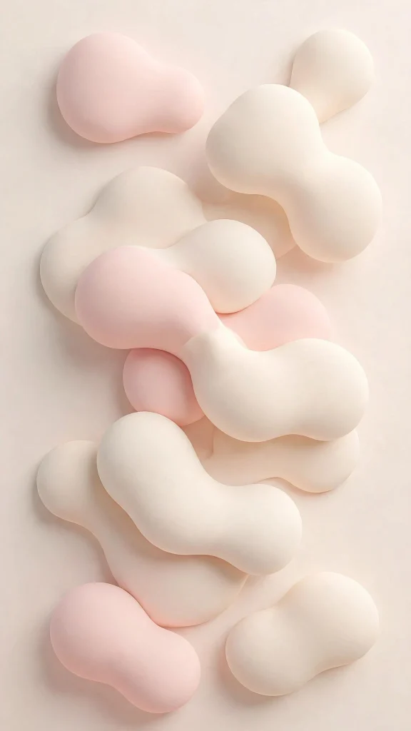 17 Dreamy wallpaper aesthetic pink pastel Ideas 10 Soft 3D abstract blobs in pastel pink and cream