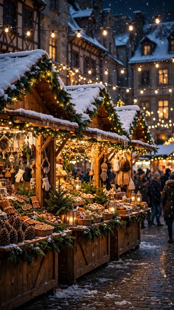 17 wallpaper iphone christmas Ideas 14 Christmas market stalls glowing with string lights wallpaper