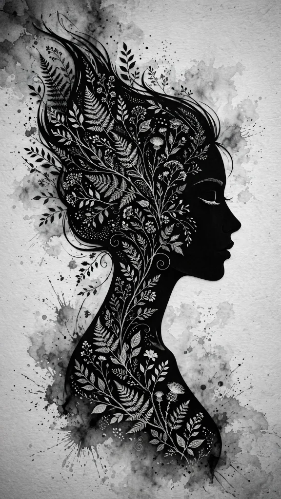 Black and White Wallpaper: 17 Stunning Designs 14 black and white woman silhouette portrait