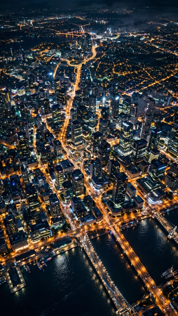 8K Wallpaper: 17 Ultra Detailed Designs 15 city night aerial sharp lights 8k wallpaper