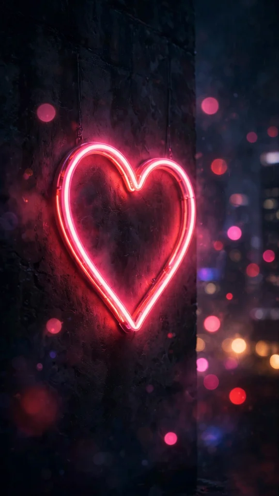 neon heart sign love aesthetic wallpaper
