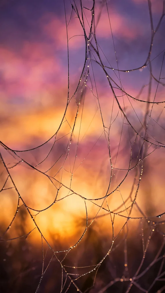 17 Wallpaper Aesthetic Spiderman Designs You'll Love 6 golden sunset spider web strands wallpaper aesthetic spiderman