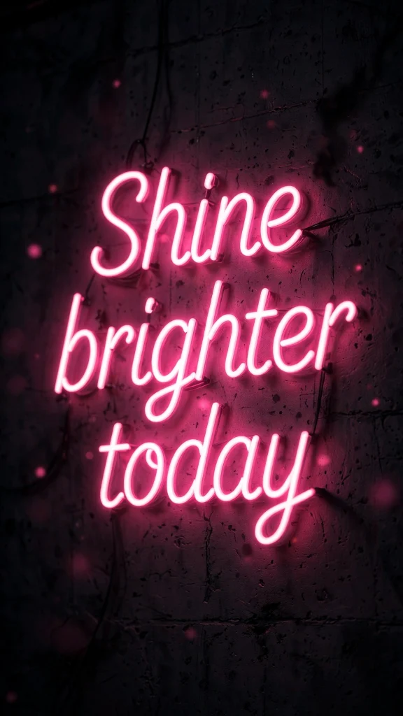 pink neon sign quote wallpaper backgrounds quotes shine brighter today