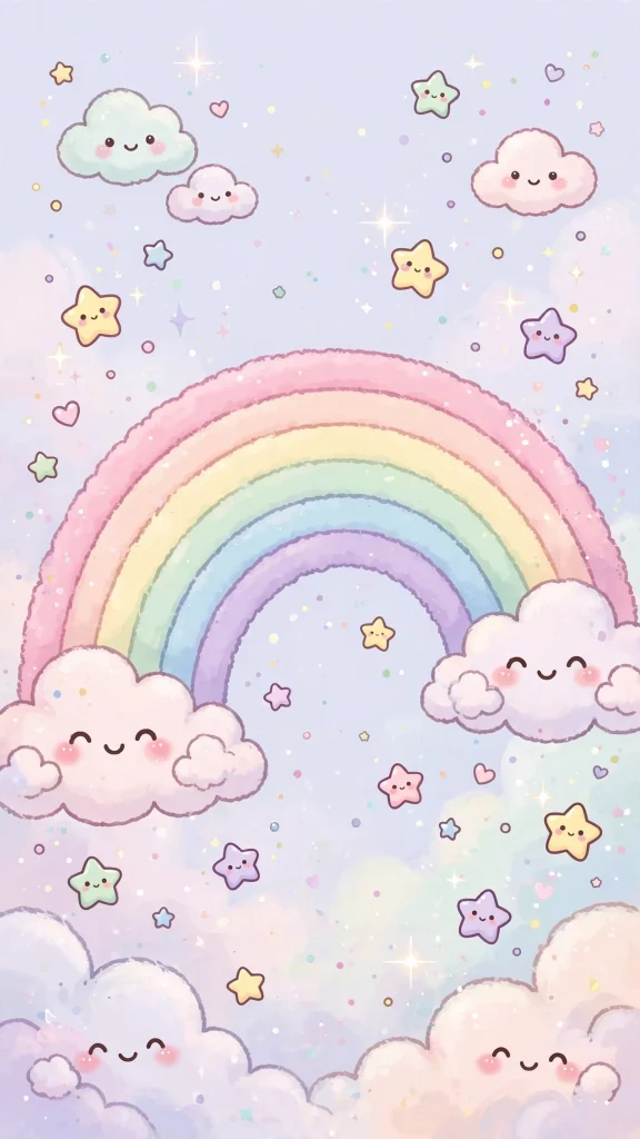 Kawaii Wallpaper: 17 Cute Designs for Your Phone 6 smiling clouds pink sunset sky kawaii wallpaper