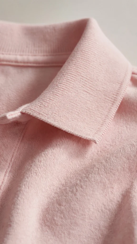 17 Best Wallpaper Pink Polos for a Cute Preppy Phone 14 Close up of a pink polo shirt collar showing knit fabric texture