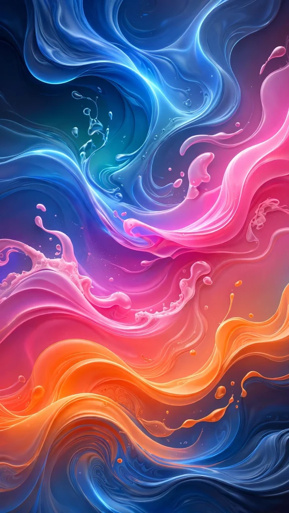 Colorful abstract gradient waves in pink and blue