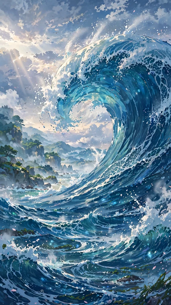 17 Best Wallpaper iPhone Anime for Your Phone 14 Anime giant ocean wave curling under the sun
