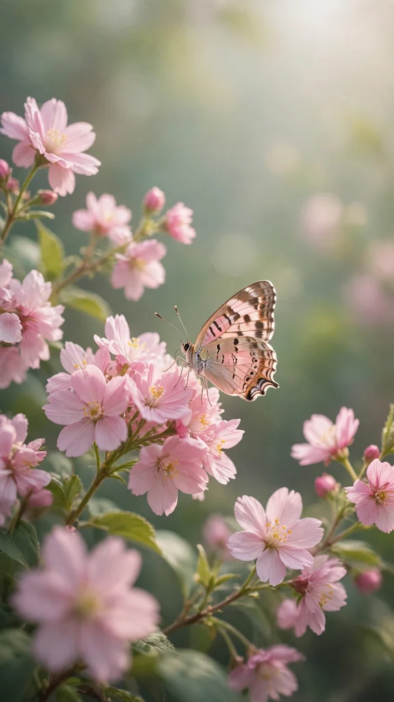 butterfly pink flowers pretty wallpapers