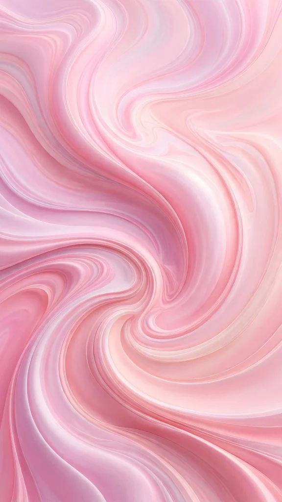 Cotton candy pink abstract fluid swirls