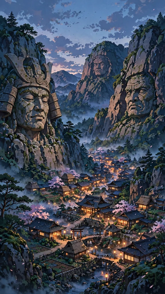 anime hidden village dusk mountain naruto wallpaper