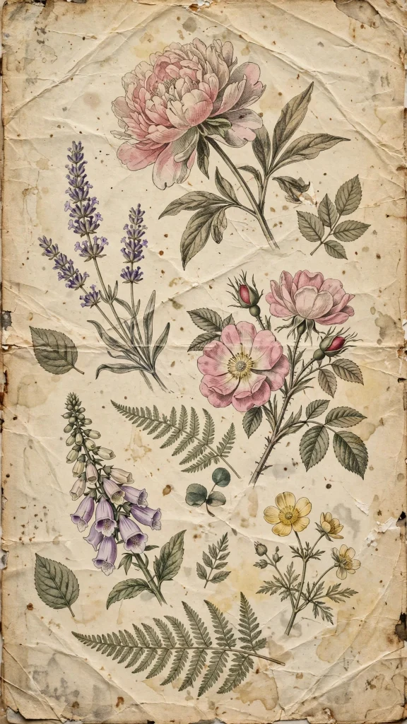17 wallpaper iphone vintage designs you'll love 14 faded botanical flower print wallpaper iphone vintage