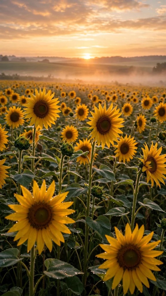 17 Beautiful Wallpapers Flowers for Your Phone 6 Sunflower field wallpapers flowers facing a warm sunrise glow