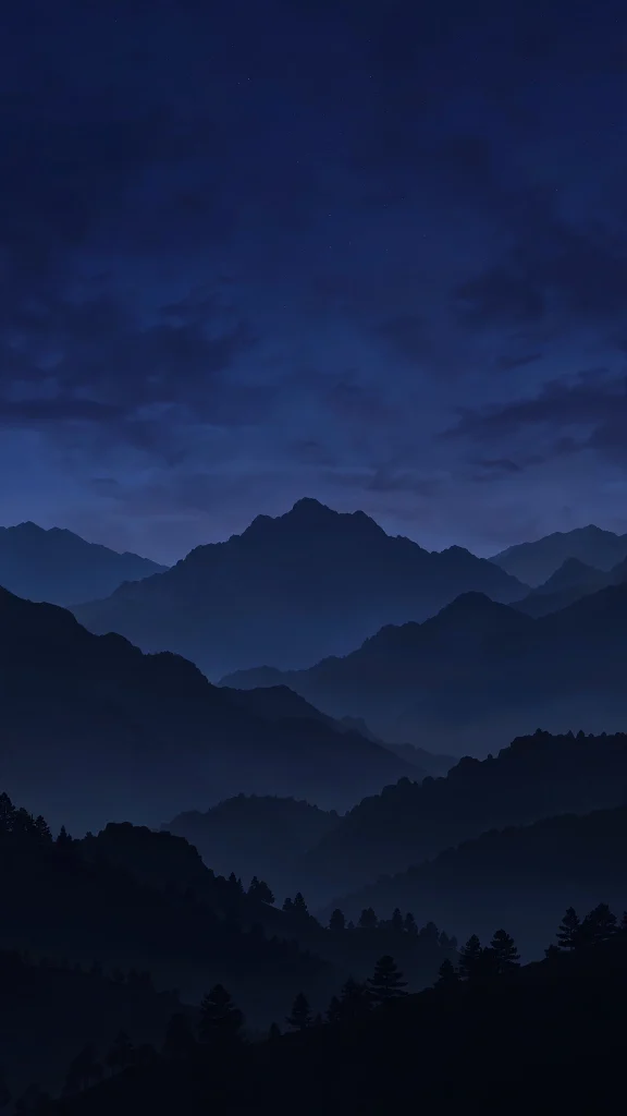 17 Stunning Wallpapers Samsung for AMOLED Screens 11 Mountain silhouettes at dusk under indigo sky wallpapers samsung
