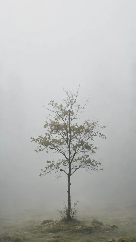 17 Best Wallpaper Backgrounds for Laptop Screens 6 Single tree in fog wallpaper backgrounds for laptop with calm nature minimalism