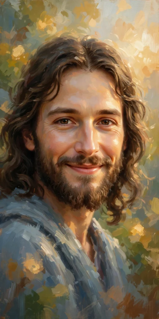 17 Beautiful wallpapers jesus for Your Phone 4 Painterly close-up portrait of Jesus with a warm compassionate expression