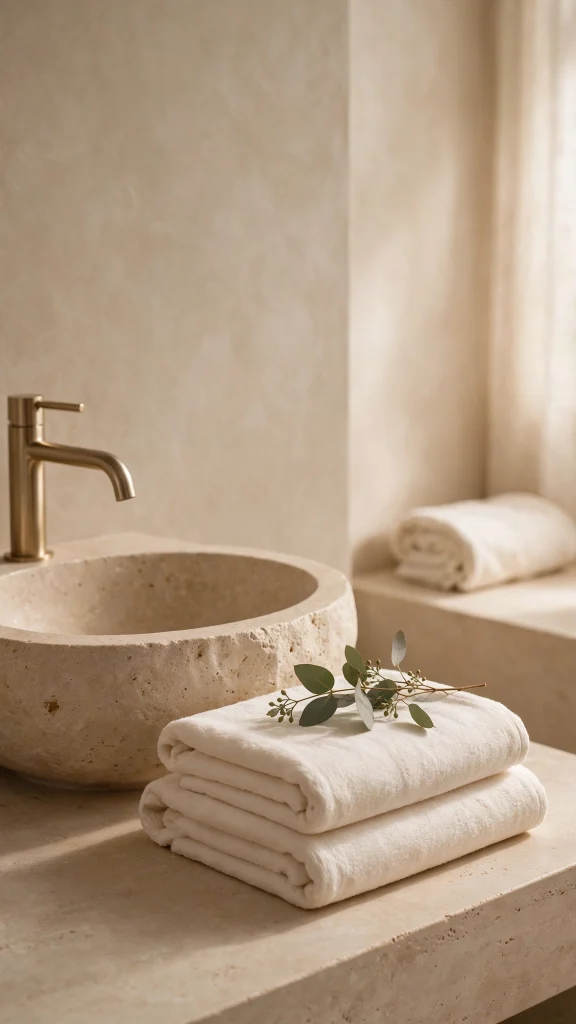 Wallpaper Aesthetic Beige: 17 Cozy Neutral Ideas 7 neutral beige bathroom spa wallpaper