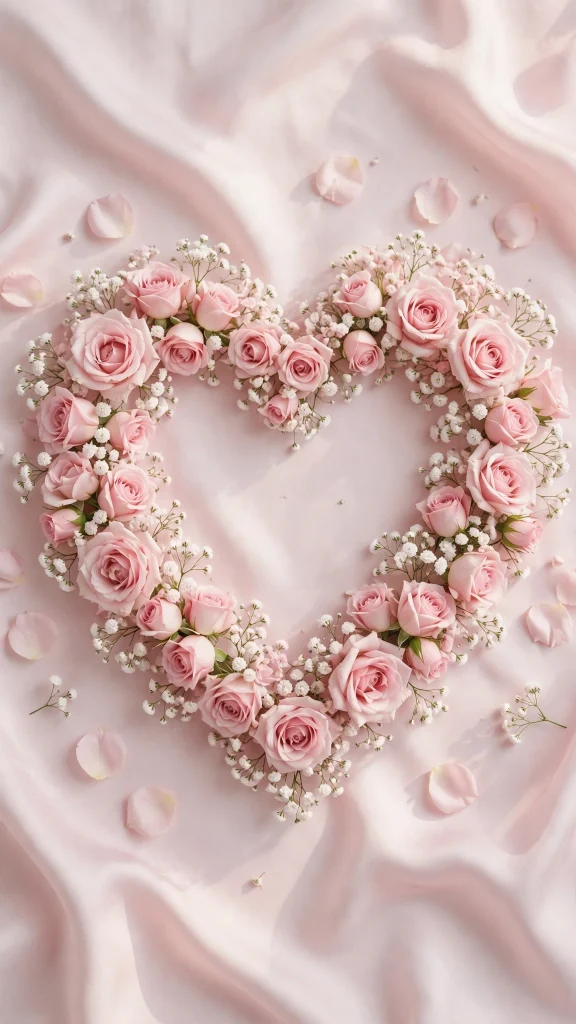 17 Wallpaper Pink Soft Aesthetic Designs You Will Love 7 Heart-shaped pink roses on silk fabric, wallpaper pink soft aesthetic