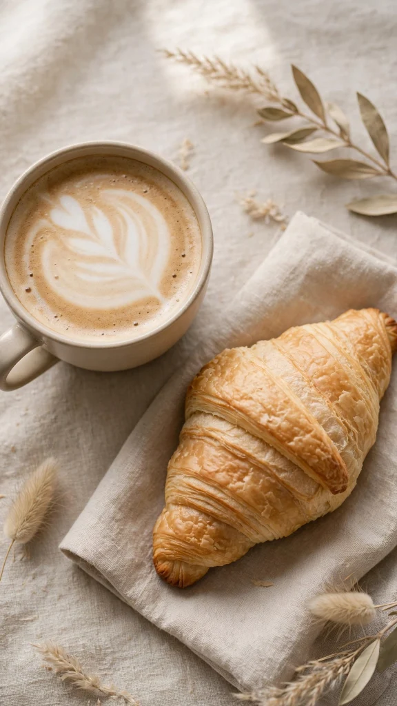 aesthetic coffee croissant beige wallpapers iphone fondos