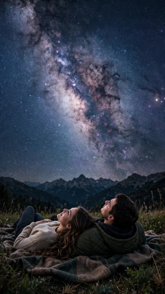 17 Best wallpaper aesthetic couple Ideas for You 7 Couple lying together on a blanket stargazing under the Milky Way