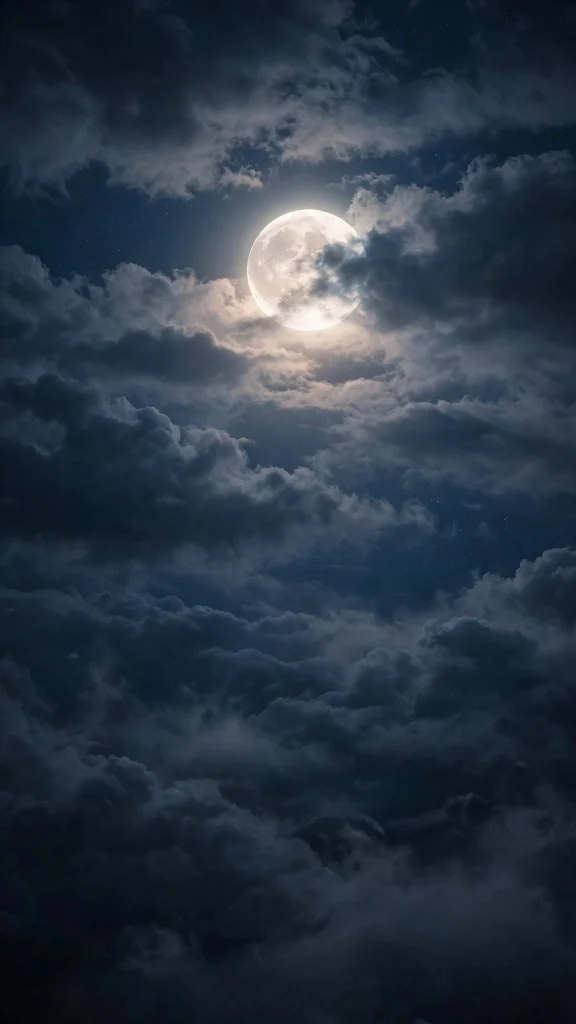 Walpaper Estetik iPhone: 17 Aesthetic Designs 8 full moon clouds night aesthetic walpaper estetik iphone