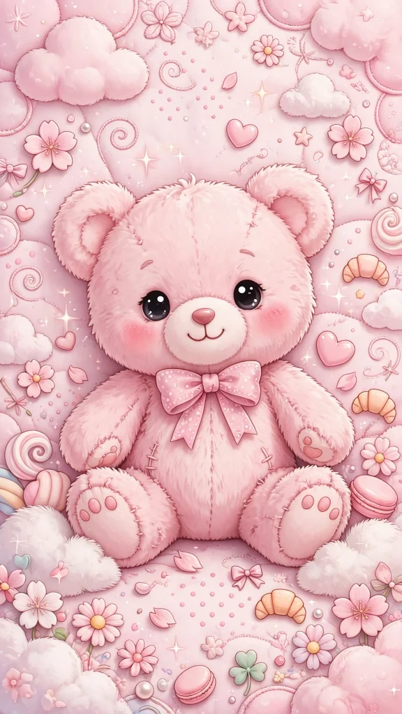 17 Wallpaper Pink Cute Ideas for Your Phone 12 Cute pink teddy bear kawaii wallpaper pink cute