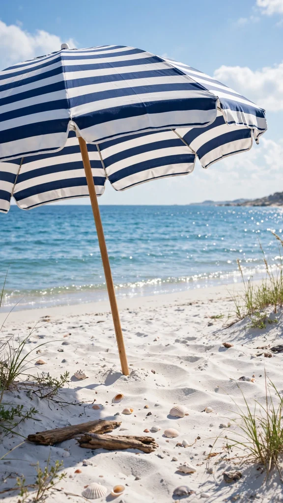 17 Wallpaper iPhone Summer Wallpapers for Sunny Phones 7 Striped beach umbrella on white sand by the sea