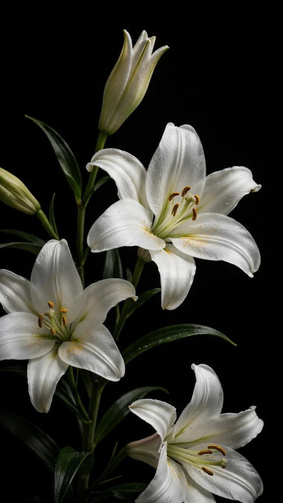 Flower Wallpaper: 17 Beautiful Floral Designs 13 white lilies on black flower wallpaper