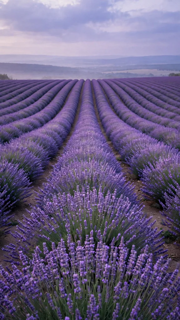 17 Beautiful Wallpapers Flowers for Your Phone 7 Purple lavender rows wallpapers flowers stretching to the horizon