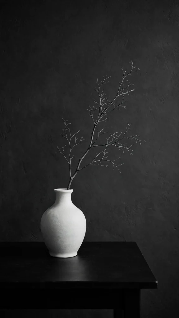 17 Wallpaper Aesthetic Black and White Ideas You'll Love 15 Minimal vase still life wallpaper aesthetic black and white