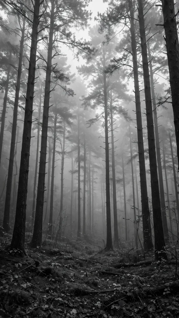 Black and White Wallpaper: 17 Stunning Designs 15 black and white foggy forest trees