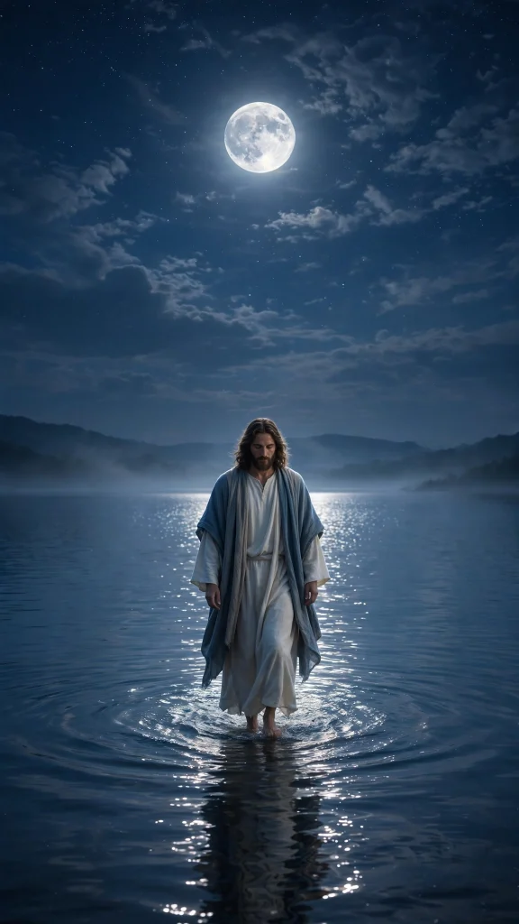 17 Beautiful wallpapers jesus for Your Phone 11 Jesus walking on water under moonlight