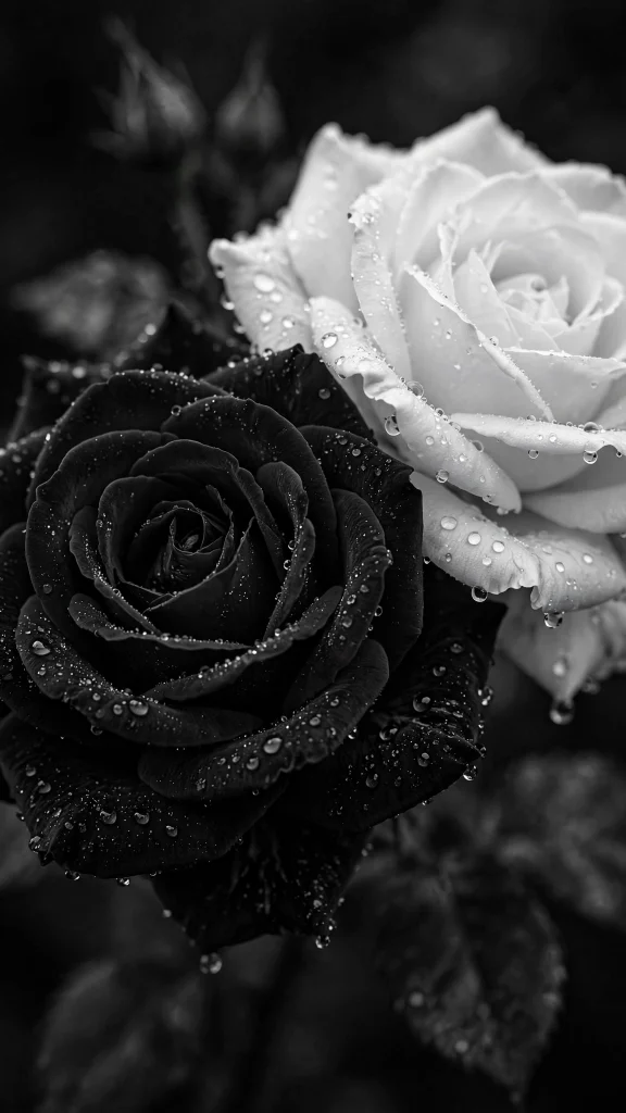 17 Stunning Wallpapers Black and White (Free HD) 7 Black and white roses close-up