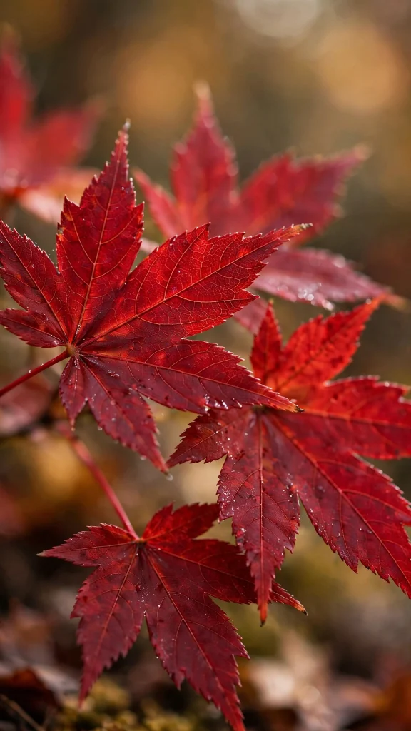 17 Cozy Wallpaper Backgrounds Fall for Autumn 7 Red maple leaves macro