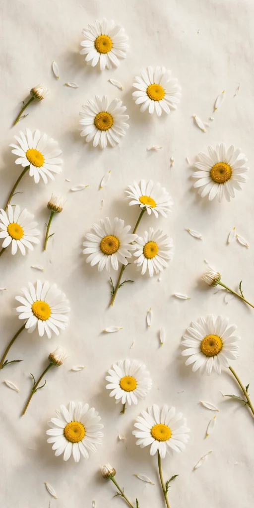 17 Beautiful Wallpaper Backgrounds Flowers for Your Phone 6 white daisies flat lay on cream flower wallpaper background