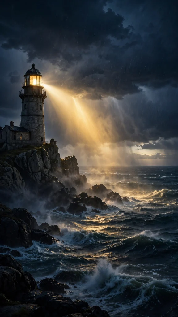 Motivational Wallpaper: 17 Inspiring Designs 15 lighthouse beam stormy sea motivational wallpaper