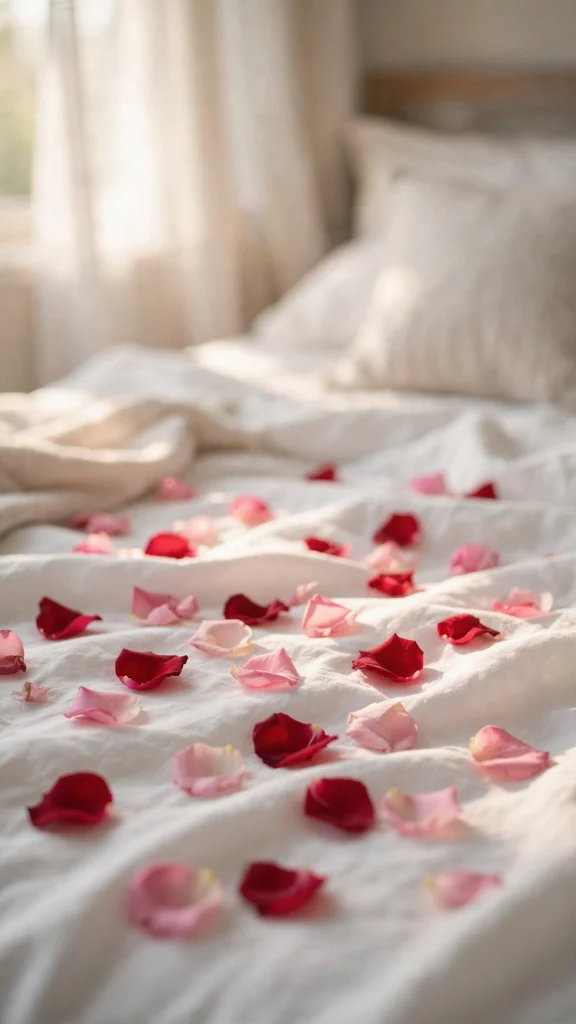 rose petals on bed love aesthetic wallpaper