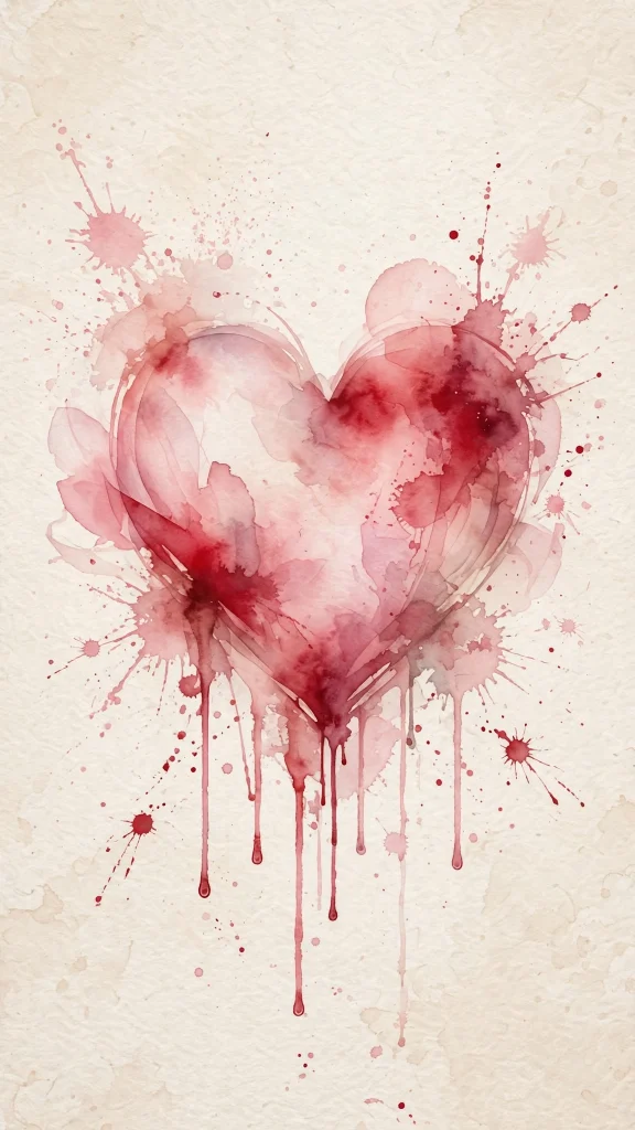 17 Best wallpaper iphone love for Your Phone 7 Delicate watercolor heart with artistic paint splashes on cream paper
