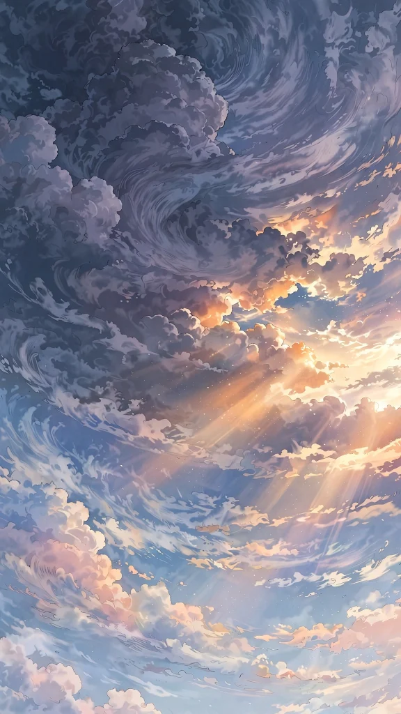 17 Best Wallpaper iPhone Anime for Your Phone 10 Anime sky filled with dramatic storm clouds