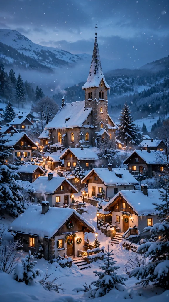 17 wallpaper iphone christmas Ideas 15 Christmas village with lit houses in the snow wallpaper